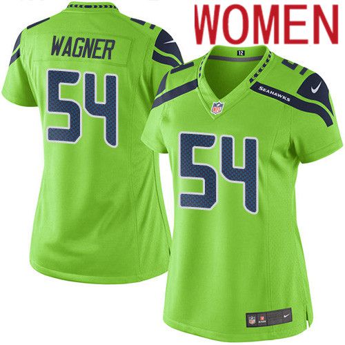 Women Seattle Seahawks #54 Bobby Wagner Nike Neon Green Game NFL Jersey